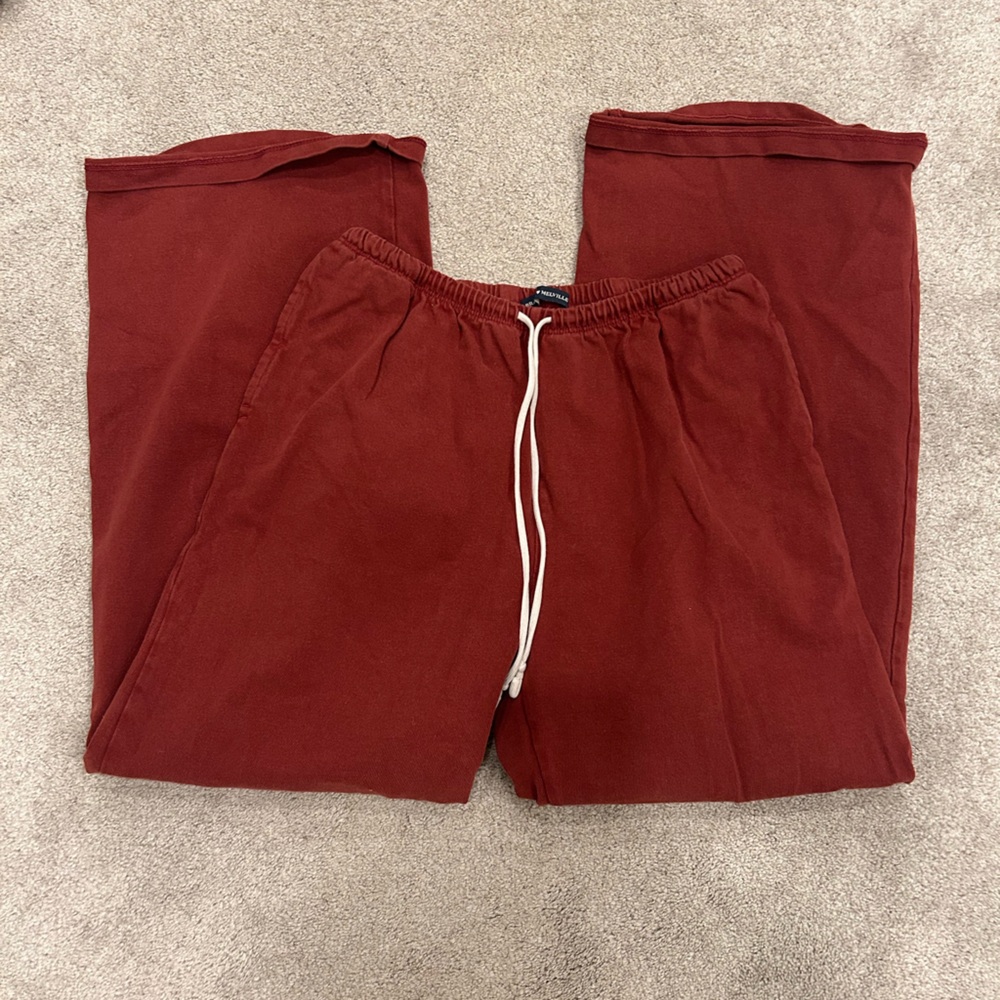Brandy Melville red wide leg sweats